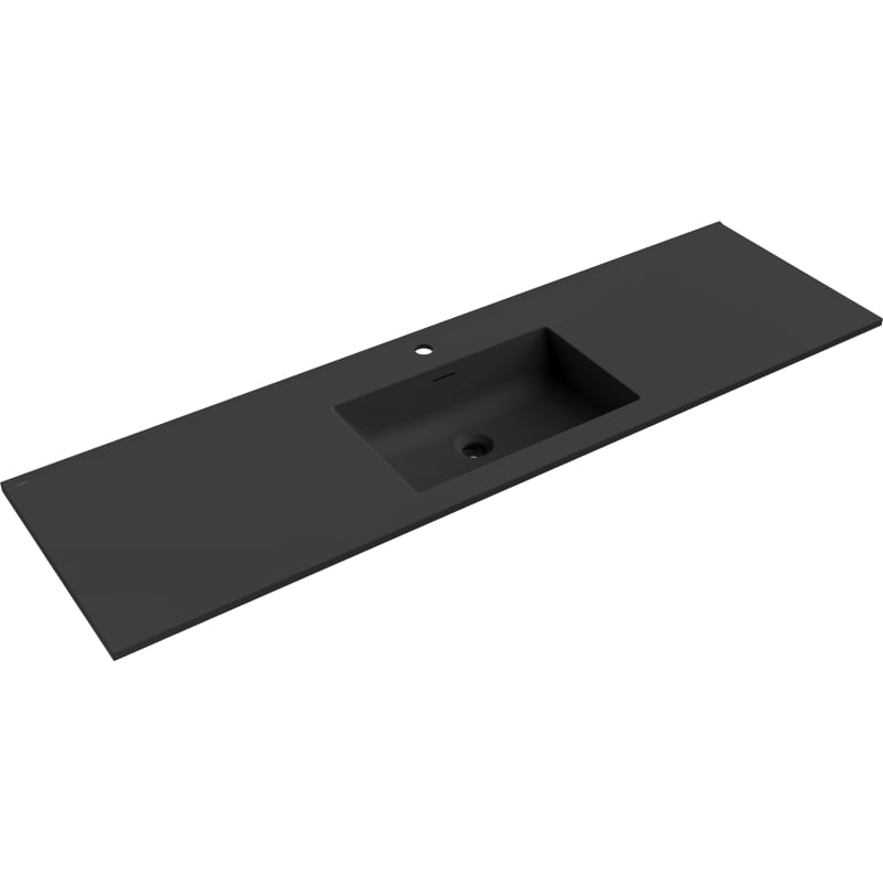 Mexen Otis in die Arbeitsplatte eingelassene Waschbecken 161 x 46,5 cm, schwarz matt - 25181671