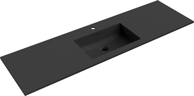 Mexen Otis lavabo empotrado en encimera 161 x 46,5 cm, negro mate - 25181671