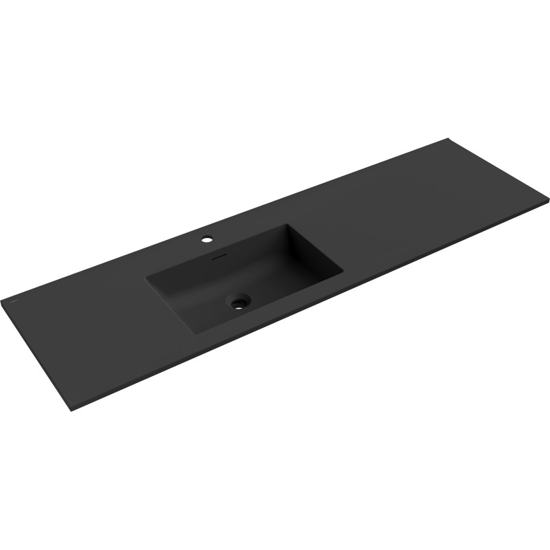 Mexen Otis tööpinda asetatav valamu vasak 161 x 46,5 cm, must matt - 25181671L