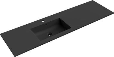 Mexen Otis Einbaubecken links 161 x 46,5 cm, schwarz matt - 25181671L