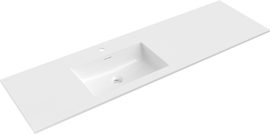 Mexen Otis inbouw wastafel links 161 x 46,5 cm, glanzend wit - 25181600L