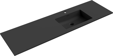 Mexen Otis Aufsatzwaschbecken rechts 161 x 46,5 cm, schwarz matt - 25181671P