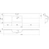 Mexen Otis Einbauwaschbecken links 161 x 46,5 cm, weiß glänzend - 25181600L