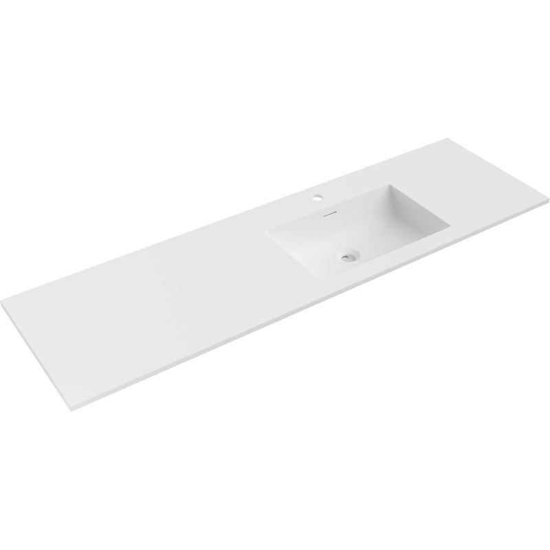 Mexen Otis vgradni umivalnik na desni strani 161 x 46,5 cm, bela mat - 25181601P