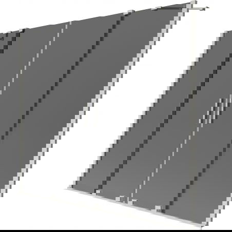 Mexen Velar Duo paratia per vasca 2 ante scorrevoli 180 x 150 cm, grafite, nichel spazzolato - 896-180-000-42-97