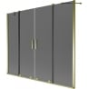 Mexen Velar Duo bath screen 2-panel sliding 190 x 150 cm, graphite, gold - 896-190-000-42-50