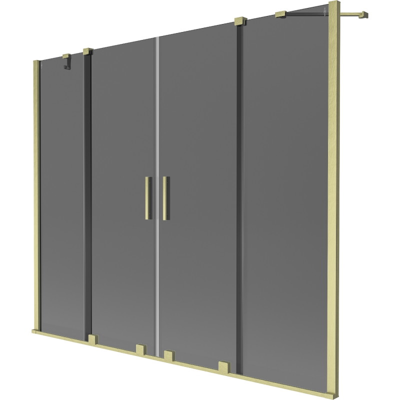 Mexen Velar Duo vannieksparaan 2-osaline liug 190 x 150 cm, grafiit, kuldne harjatud - 896-190-000-42-55