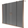 Mexen Velar Duo kaheinimese vannikardina 2-liikmeline liikuv 190 x 150 cm, grafiit, roosa kuld - 896-190-000-42-60