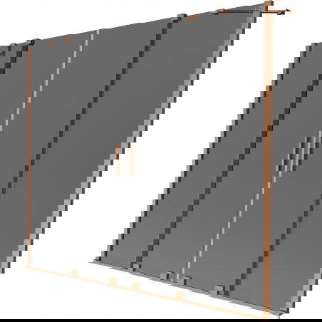 Mexen Velar Δίπτυχο πάνελ μπανιέρας συρόμενο 190 x 150 cm, γραφίτης,