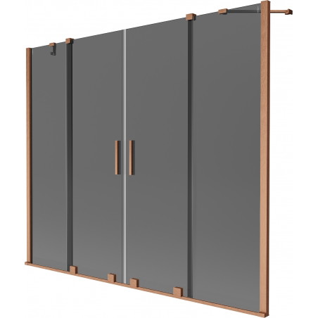 Mexen Velar Duo vannitoa ekraan, 2-tiivaline lükanduks, 190 x 150 cm, grafiit, harjatud vask - 896-190-000-42-65