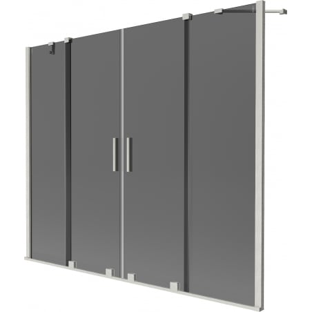 Mexen Velar Duo 2-wing sliding bath screen 190 x 150 cm, graphite, brushed nickel - 896-190-000-42-97