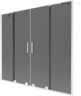 Mexen Velar Duo mampara de bañera de 2 alas correderas 200 x 150 cm, grafito, blanco - 896-200-000-42-20