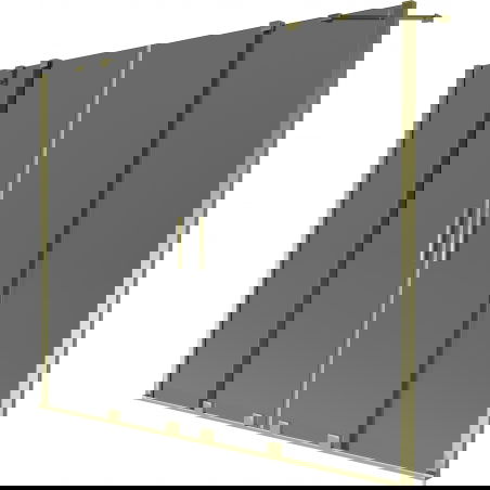 Mexen Velar Duo Badewannenfaltwand 2-flügelig verschiebbar 200 x 150 cm, Graphit, Gold - 896-200-000-42-50