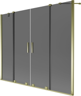 Mexen Velar Duo 2-panel retractable bath screen 200 x 150 cm, graphite, gold - 896-200-000-42-50
