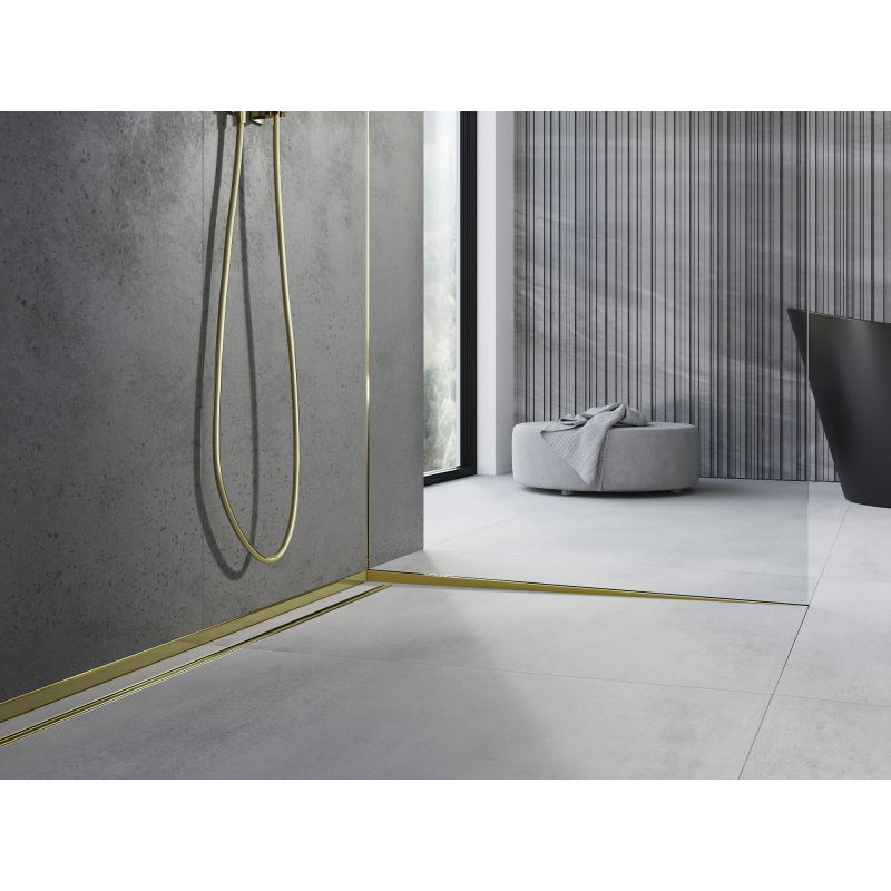 Mexen Line-B dropprofil för glas 120 cm höger, guld - 185004120R