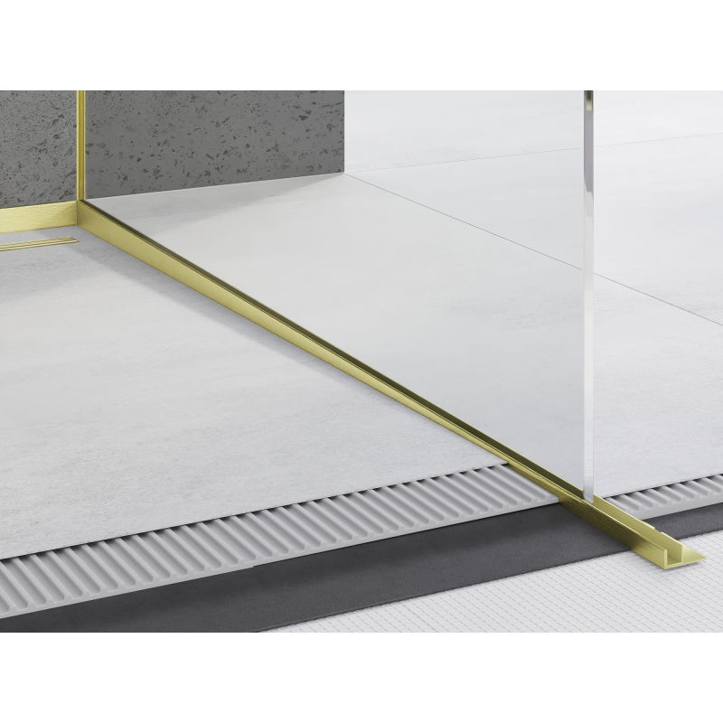 Mexen Line-B sloped strip for glass 120 cm right, golden brush - 185504120R