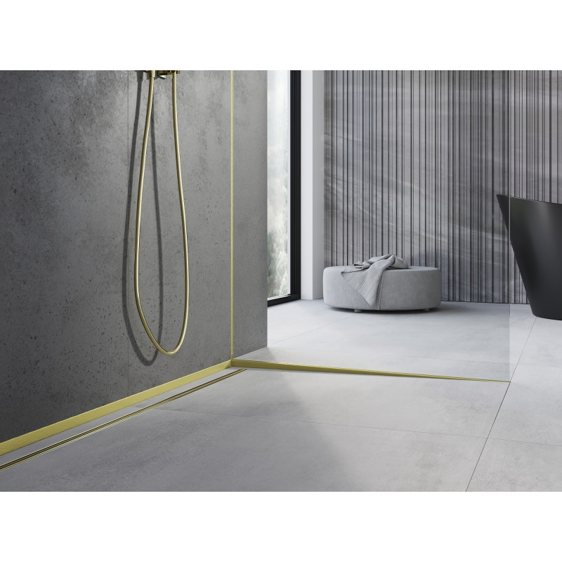 Mexen Line-B regleta de pendiente para vidrio de 120 cm derecha, cepillado dorado - 185504120R