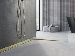 Mexen Line-B Gefälleleiste für Glas 120 cm rechts, gebürstetes Gold - 185504120R
