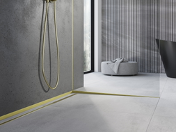 Mexen Line-B listello inclinato per vetro 120 cm destro, spazzolato oro - 185504120R