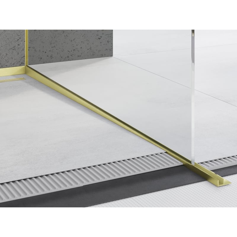 Mexen Line-B calha inclinada para vidro 180 cm direita, escova dourada - 185504180R