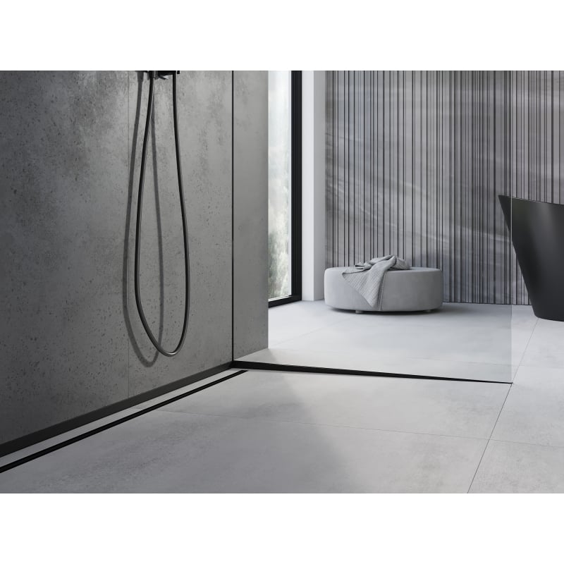 Mexen Line-B Gefälleleiste für Glas 120 cm rechts, schwarz - 187004120R