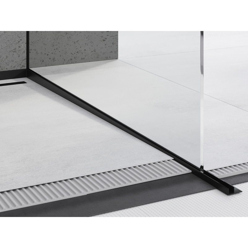 Mexen Line-B ραβδωτή μπάρα για γυαλί 120 cm δεξιά, μαύρη - 187004120R