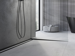 Mexen Line-B shower threshold for glass 180 cm right, black - 187004180R