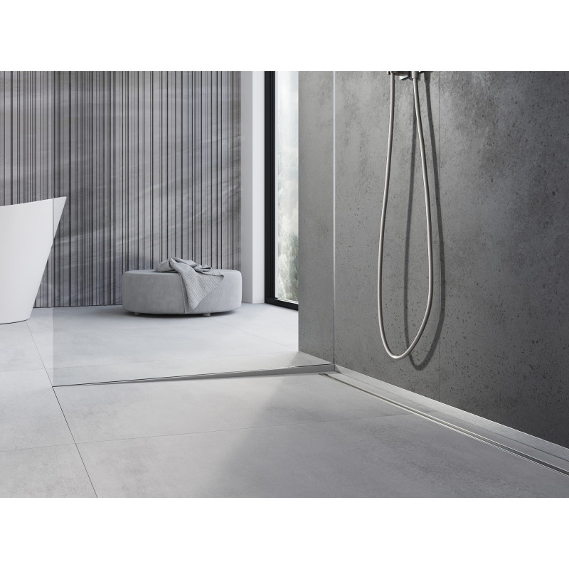 Mexen Line-B moldura inclinada para vidrio 120 cm izquierda, inox - 181004120L