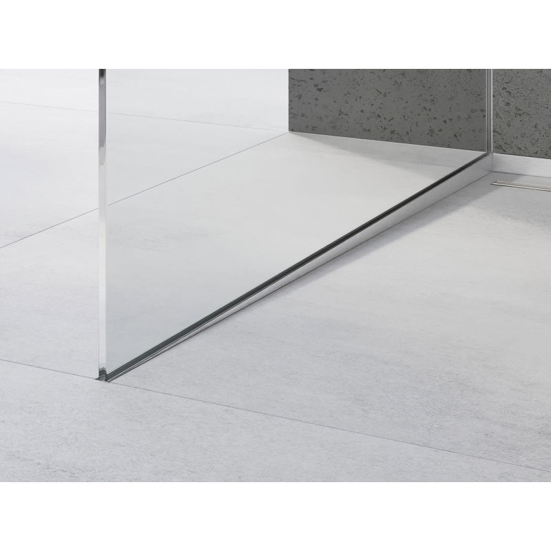 Mexen Line-B plinthe de pente pour verre 120 cm gauche, inox - 181004120L