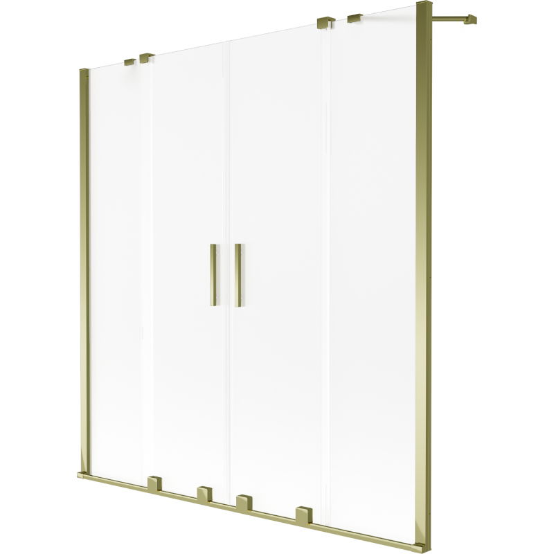 Mexen Velar Duo Badewannenabtrennung 2-flügelig, verschiebbar 140 x 150 cm, matt, gold - 896-140-000-32-50