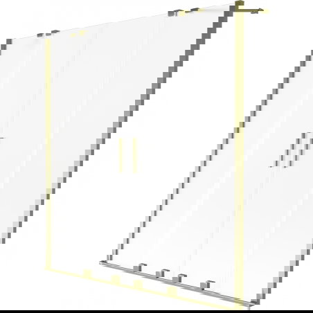 Mexen Velar Δίφυλλη συρόμενη πόρτα μπάνιου Duo 140 x 150 cm, παγετός, χρυσό