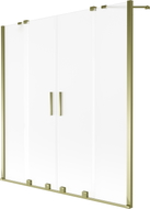 Mexen Velar Duo parawan nawannowy 2-skrzydłowy rozsuwany 140 x 150 cm, szron, złoty - 896-140-000-32-50
