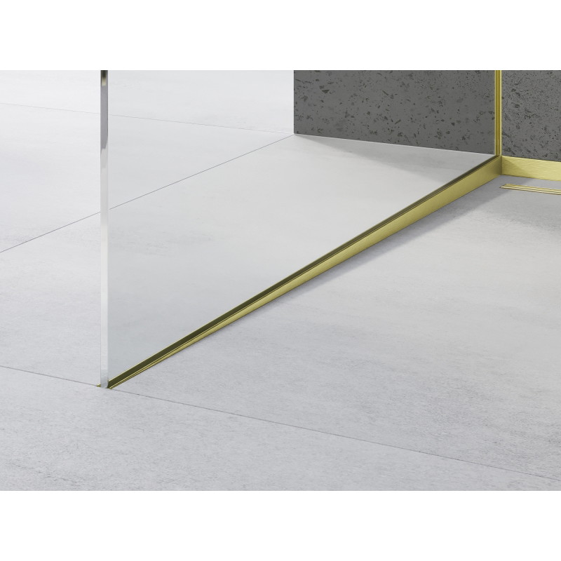 Mexen Line-B afschotlijst voor glas 120 cm links, gouden borstel - 185504120L