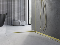 Mexen Line-B Gefälleleiste für Glas 120 cm links, gebürstetes Gold - 185504120L