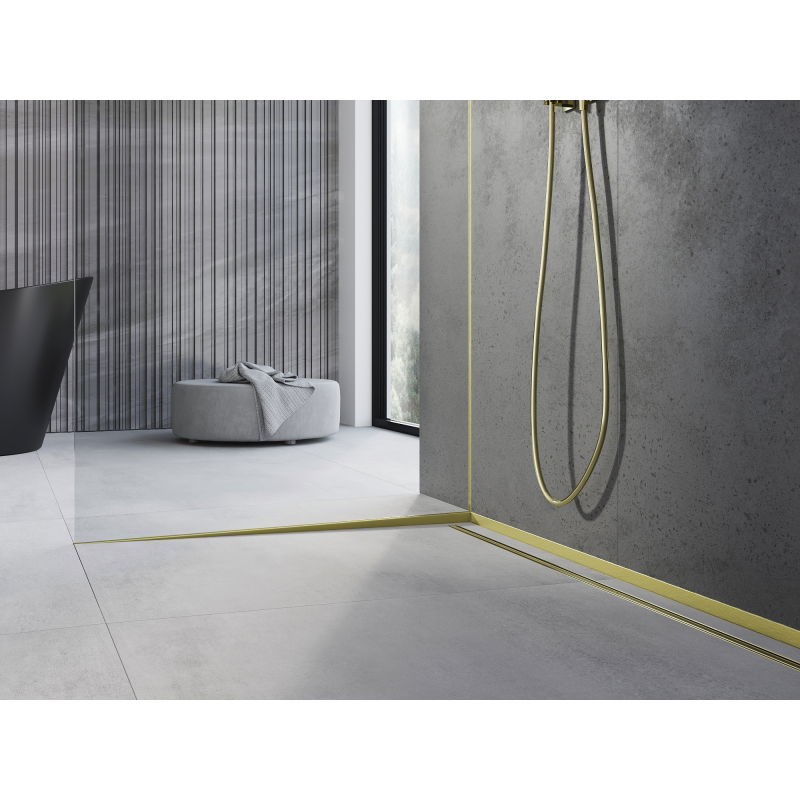 Mexen Line-B perfil de inclinação para vidro 180 cm esquerdo, escova dourada - 185504180L