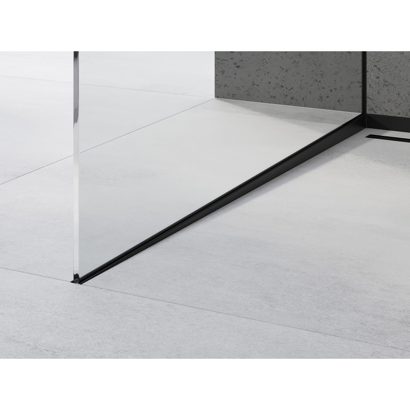 Mexen Line-B afschotlijst voor glas 120 cm links, zwart - 187004120L