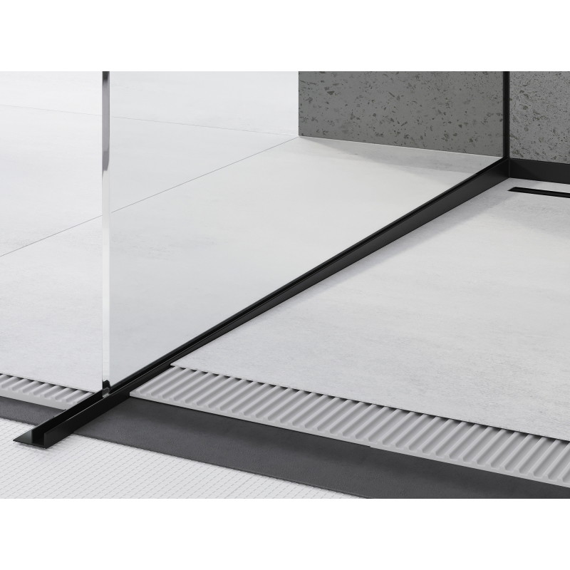 Mexen Line-B listón descendente para vidrio 120 cm izquierdo, negro - 187004120L