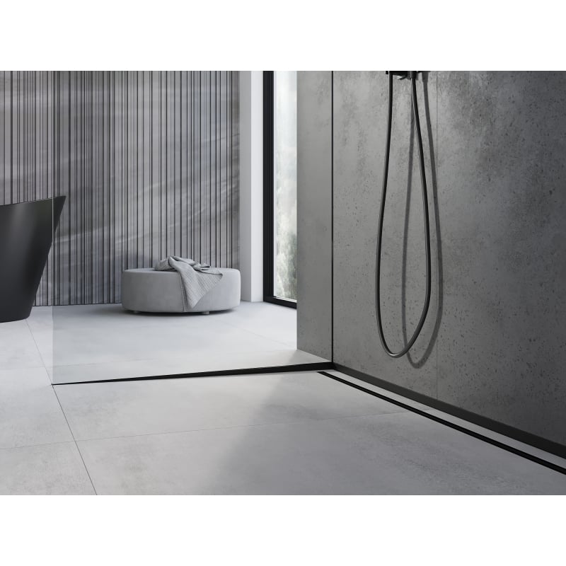 Mexen Line-B Gefälleleiste für Glas 120 cm links, schwarz - 187004120L