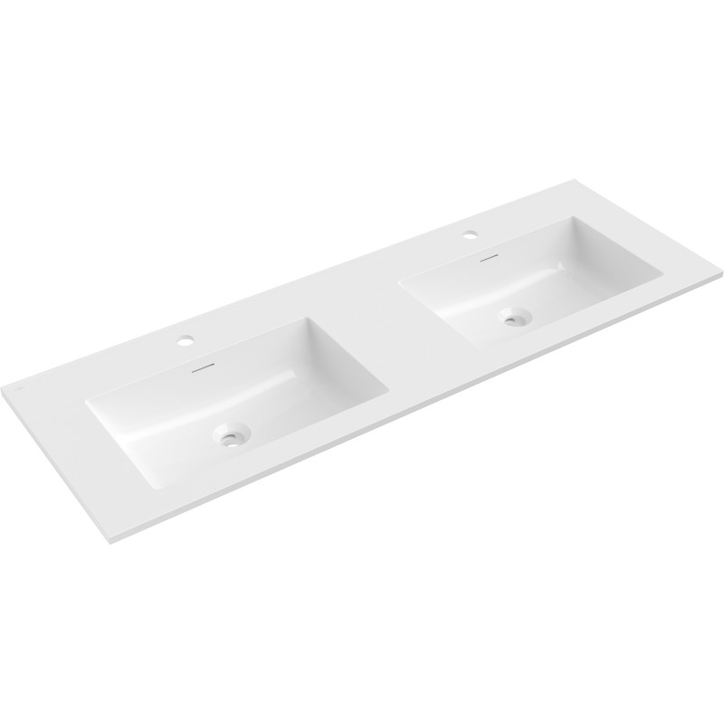 Mexen Otis tööpinda süvistatav topeltvalamu 141 x 46,5 cm, valge läige - 25181400D