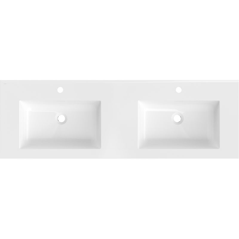 Mexen Otis dubbele inbouw gootsteen 141 x 46,5 cm, glanzend wit - 25181400D