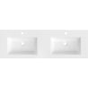 Mexen Otis lavabo encastré double 141 x 46,5 cm, blanc brillant - 25181400D