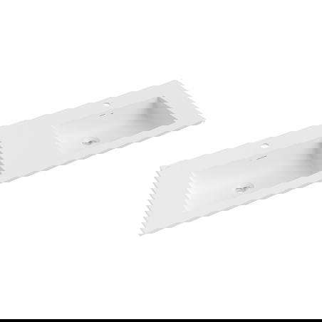 Mexen Otis Doppelwaschbecken eingelassen in die Arbeitsplatte 141 x 46,5 cm, weiß matt - 25181401D