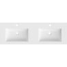 Mexen Otis double vasque encastrée dans le plan 141 x 46,5 cm, blanc mat - 25181401D