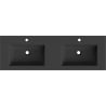 Mexen Otis Doppelwaschbecken zur Arbeitsplattenmontage 141 x 46,5 cm, schwarz matt - 25181471D