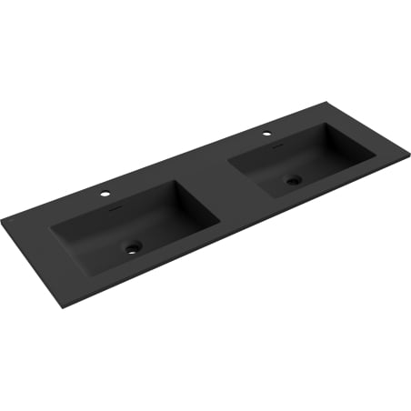 Mexen Otis Doppelwaschbecken zur Arbeitsplattenmontage 141 x 46,5 cm, schwarz matt - 25181471D