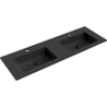 Mexen Otis Doppelwaschbecken zur Arbeitsplattenmontage 141 x 46,5 cm, schwarz matt - 25181471D