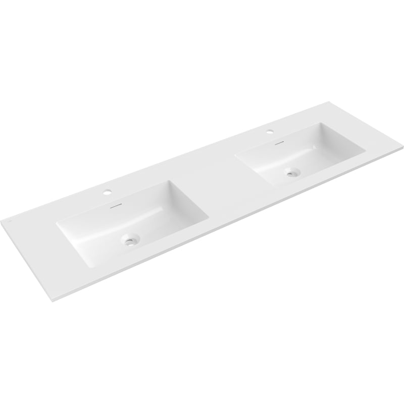 Mexen Otis Built-in Double Sink 161 x 46.5 cm, White Gloss - 25181600D