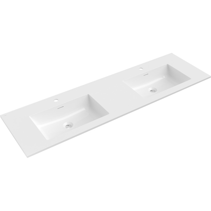Mexen Otis sisseehitatud topelt valamu 161 x 46,5 cm, valge läikiv - 25181600D