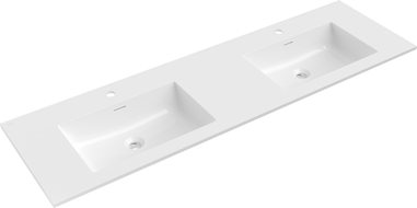 Mexen Otis ingebouwde dubbele wastafel 161 x 46,5 cm, wit glans - 25181600D