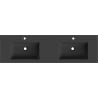 Mexen Otis Doppelte Einbauwaschbecken zur Arbeitsplatte 161 x 46,5 cm, Schwarz Matt - 25181671D